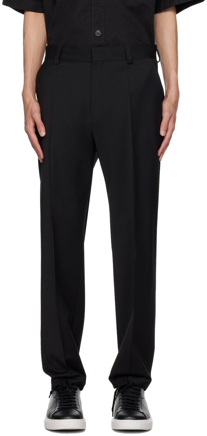 Hugo Black Pleated Trousers Hugo Boss