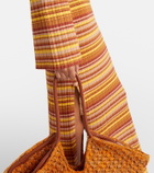 Bananhot Rey cutout ribbed-knit striped maxi dress