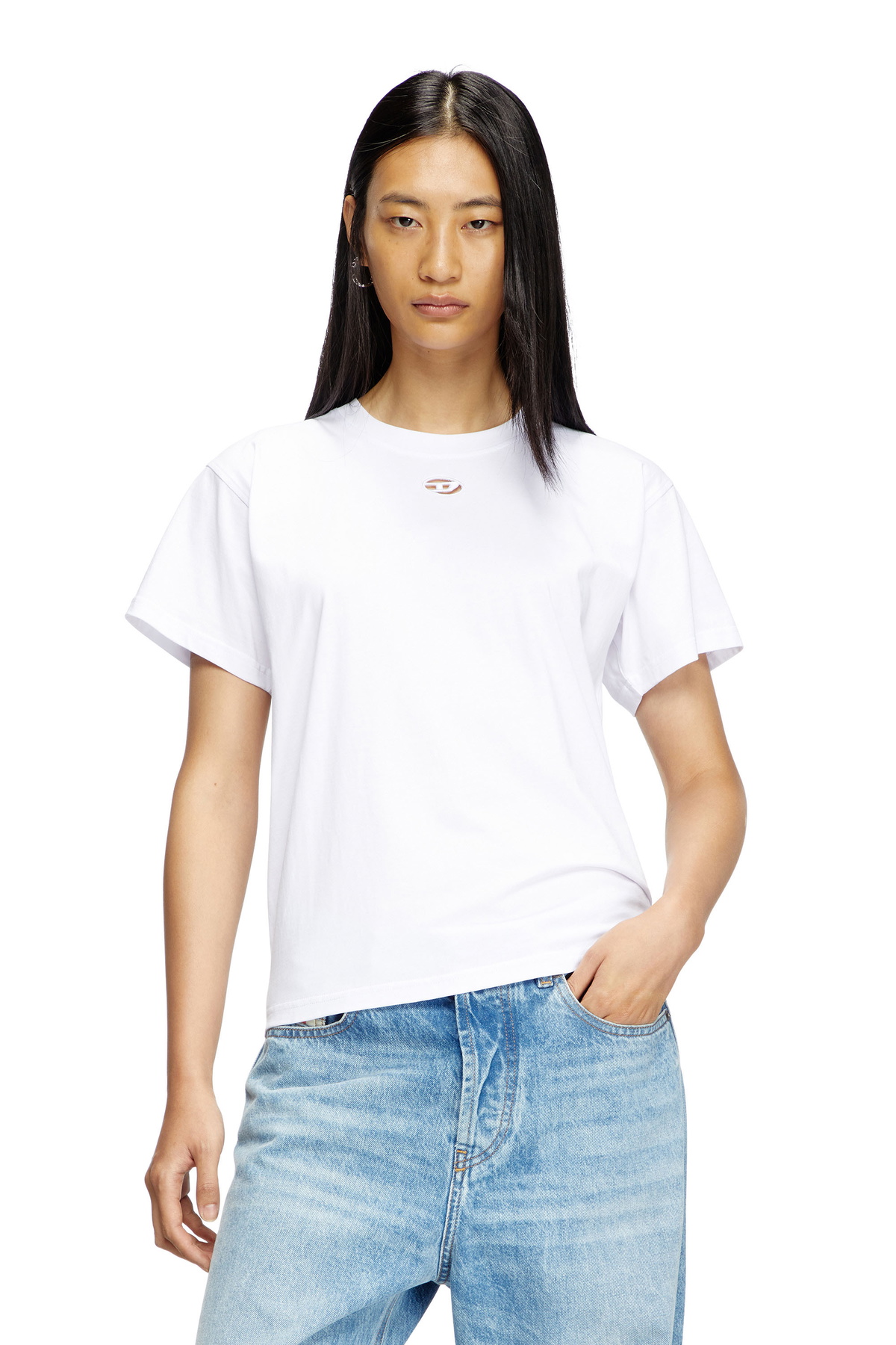 Diesel T-shirt with small Oval D - T-Shirts Womens in White Diesel