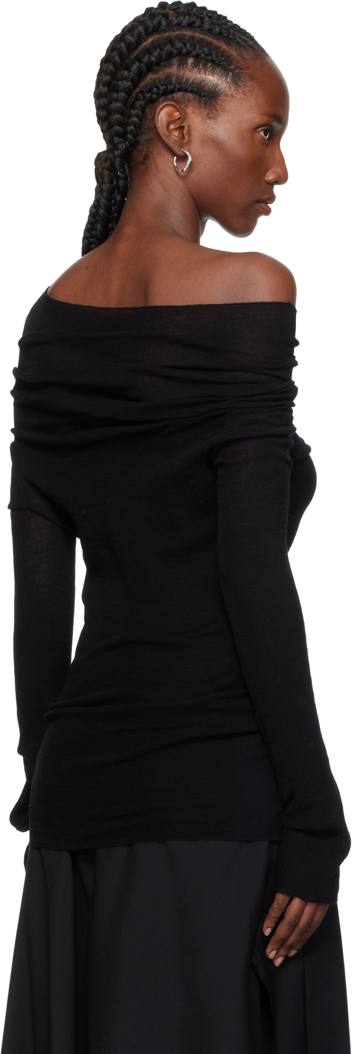 Ann Demeulemeester Black TIzziana Knitted Long Sleeve T-shirt