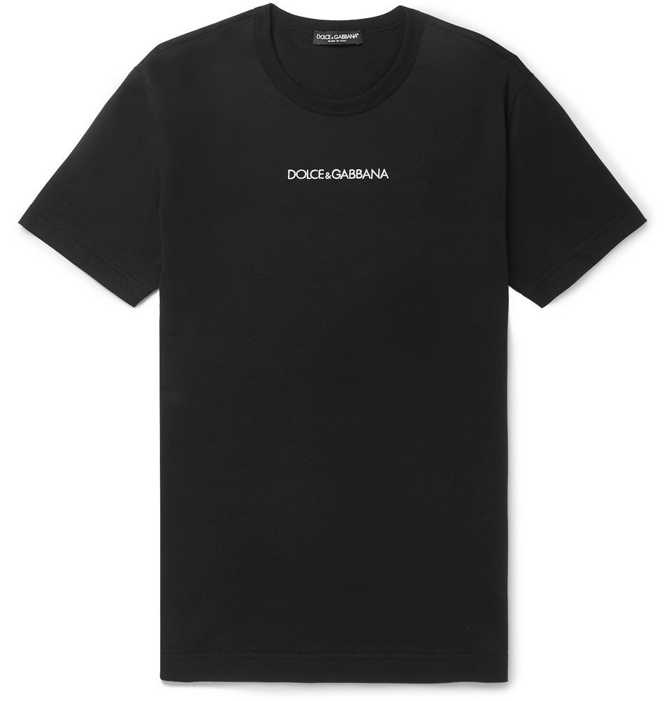 Dolce & Gabbana - Logo-Embroidered Cotton-Jersey T-Shirt - Black Dolce &  Gabbana