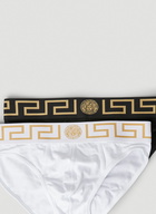 Pack of Two Greca Border Briefs in Black And White