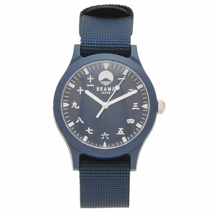Photo: BEAMS JAPAN Kanji Number Wrist Watch in Navy 