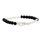 WWW.WILLSHOTT SSENSE Exclusive Black and White Pearl Alternative Bracelet