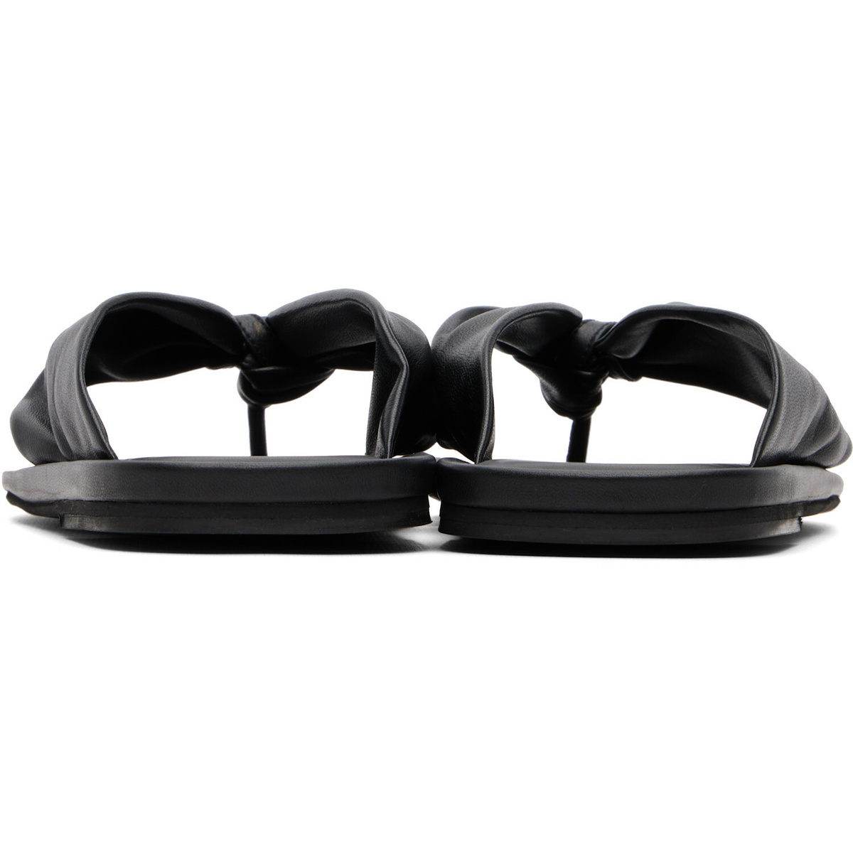 Loulou de Saison Black Agora Nappa Leather Flip-Flops