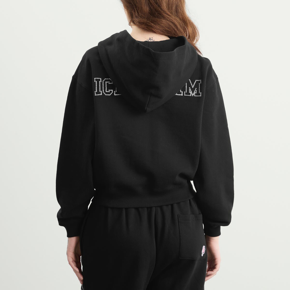 ICECREAM Women's Crystal Zip Through Hoodie in Black