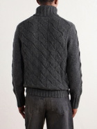 N.PEAL - Cashmere Cable-Knit Rollneck Sweater - Gray