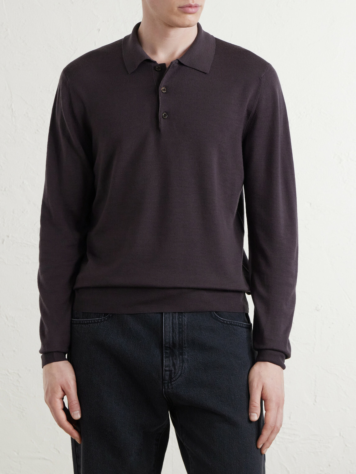 Canali - Wool Polo Shirt - Brown