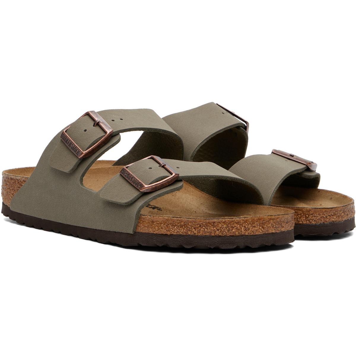 Birkenstock Gray Regular Arizona Birkibuc Sandals