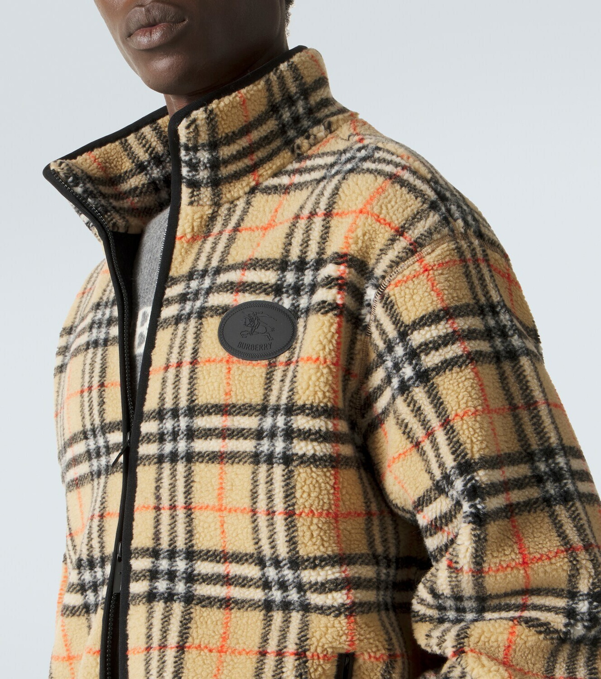 Burberry Burberry Check wool-blend zip-up jacket Burberry