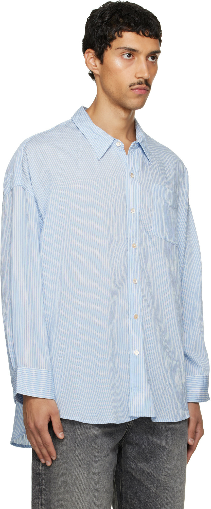 R13 Blue Drop Neck Shirt
