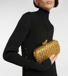 Bottega Veneta - Knot metallic leather clutch