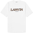 Lanvin Men's Curb Embroidered Logo T-Shirt in Optic White