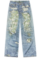 Acne Studios Printed Wide-leg Jeans Blue Denim Other