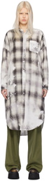 R13 SSENSE Exclusive Black & Beige Jumbo Shirt Minidress