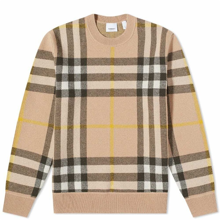Photo: Burberry Men's Nixon Large Check Cashmere Knit in Truffle Ip Check