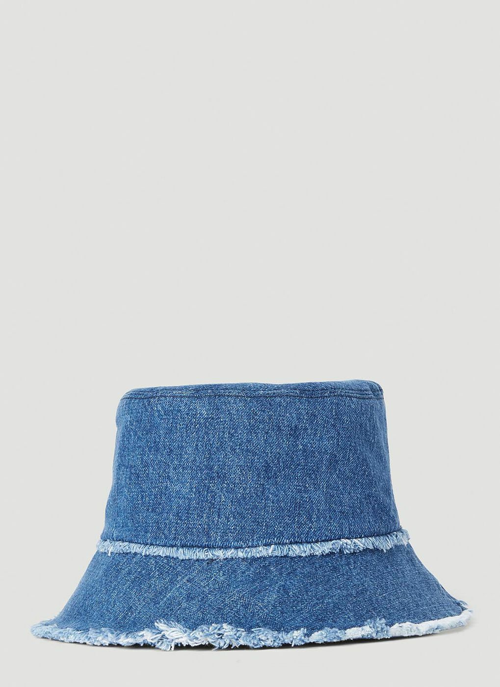 Miu Miu - Logo Patch Denim Bucket Hat in Blue Miu Miu