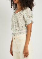 Alice + Olivia Mclaine Floral-print Cotton Blouse Multicoloured