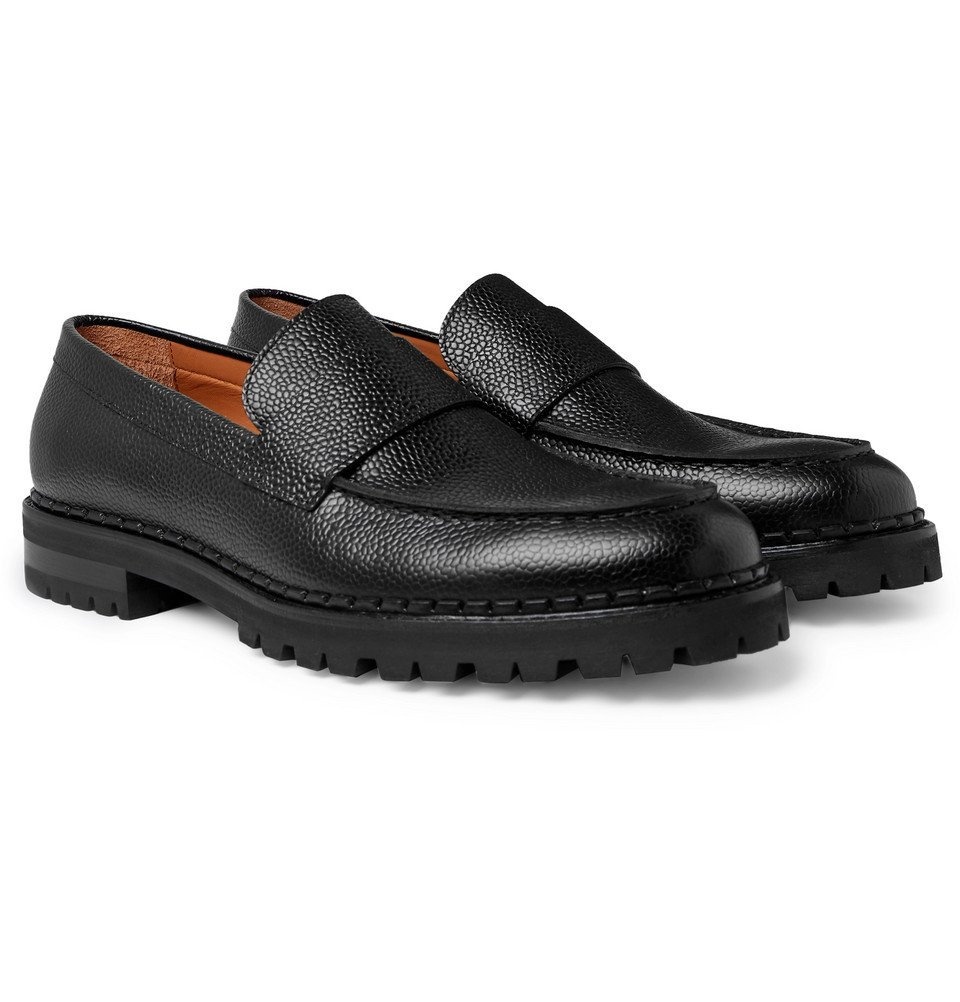 Photo: Lanvin - Pebble-Grain Leather Loafers - Black