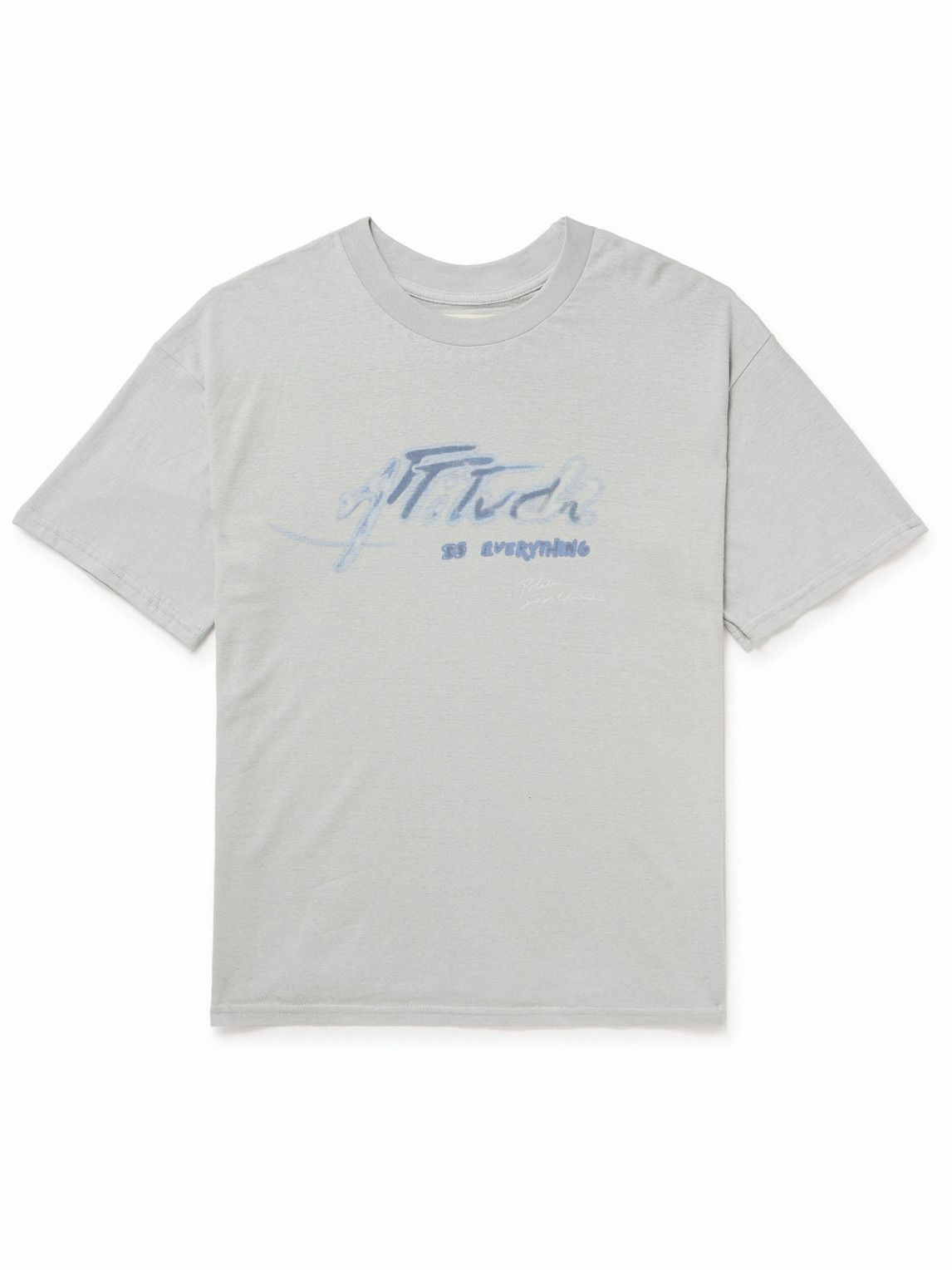 POLITE WORLDWIDE® - Printed Cotton and Hemp-Blend Jersey T-Shirt - Blue