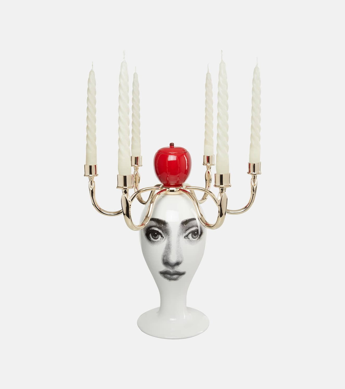 Fornasetti Sul Tardi candle holder with scented candles