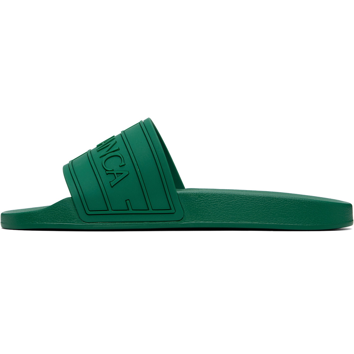 Casablanca Green Embossed-Logo Pool Slides