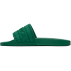 Casablanca Green Embossed-Logo Pool Slides