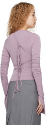 SRVC Purple Ruched Long Sleeve T-Shirt
