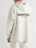 FEAR OF GOD ESSENTIALS - Logo-Flocked Cotton-Blend Jersey Hoodie - Gray