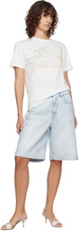 Casablanca Blue Hotfix Baggy Denim Shorts