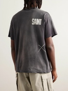 SAINT Mxxxxxx - LASTMAN Printed Cotton-Jersey T-Shirt - Black