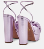 Aquazzura Olie Plateau 140 leather sandals
