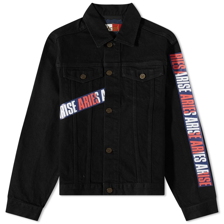 Photo: Tommy Jeans x Aries Taped Denim Jacket in Washed Black
