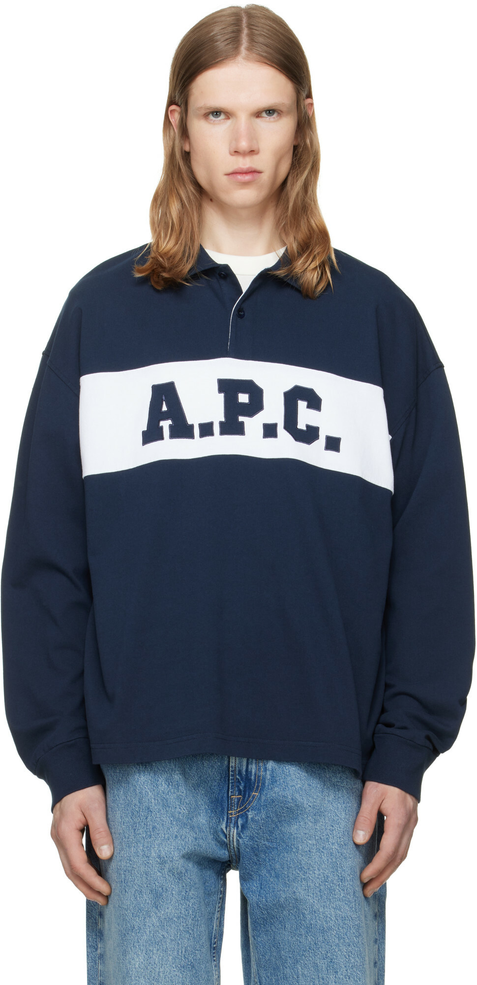 A.P.C. Navy Rugby Polo
