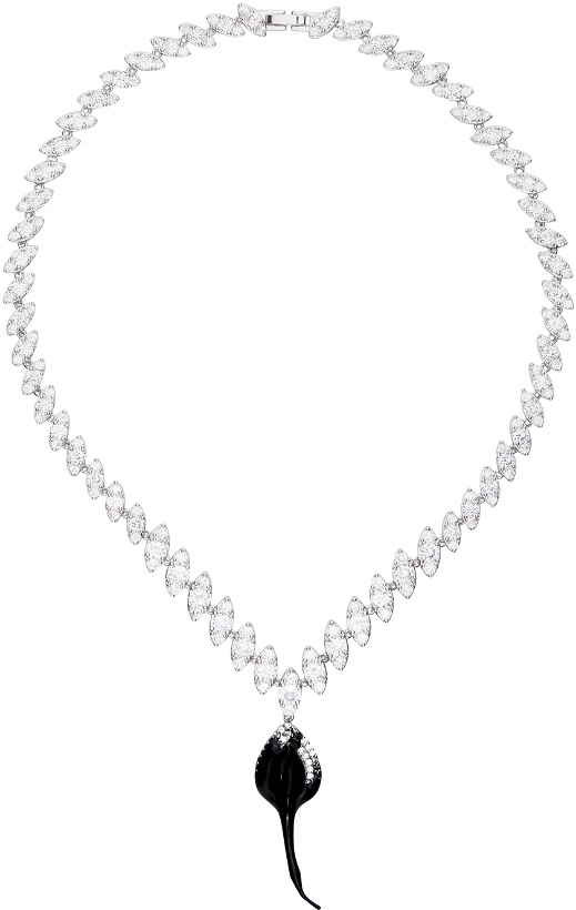 Photo: Ottolinger Silver & Black Crystal Dip Necklace
