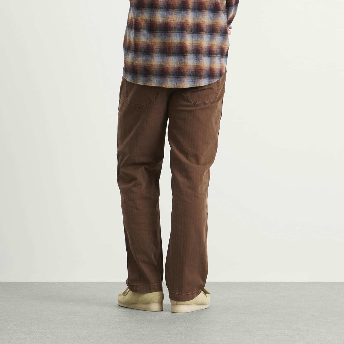 Dubbleware Men's Herringbone Fatigue Pants in Brown