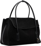 TOM FORD Black Suede Leather Eclipse Large Shoulder Bag