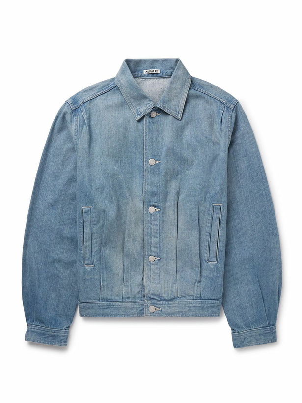 Photo: Auralee - Pleated Selvedge Denim Jacket - Blue
