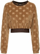 DOLCE & GABBANA - Monogram Chenille Crop Sweatshirt