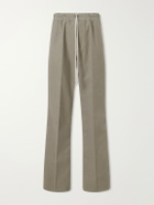 Rick Owens - Dietrich Straight-Leg Cotton-Twill Drawstring Trousers - Gray