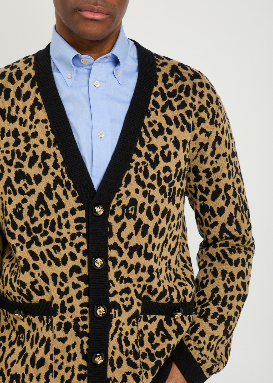 Valentino Garavani Leopard-print Wool Cardigan Multicoloured 1
