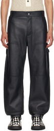 Bottega Veneta Black Cargo Leather Pants