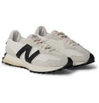 NEW BALANCE - Casablanca 327 Suede-Trimmed Perforated Leather Sneakers - White