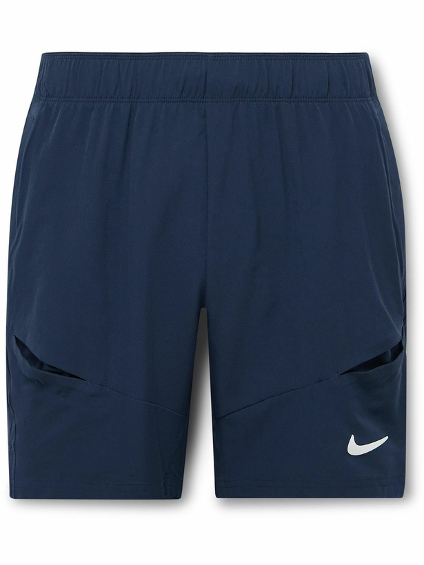 Photo: Nike Tennis - NikeCourt Advantage Straight-Leg Dri-FIT Tennis Shorts - Blue