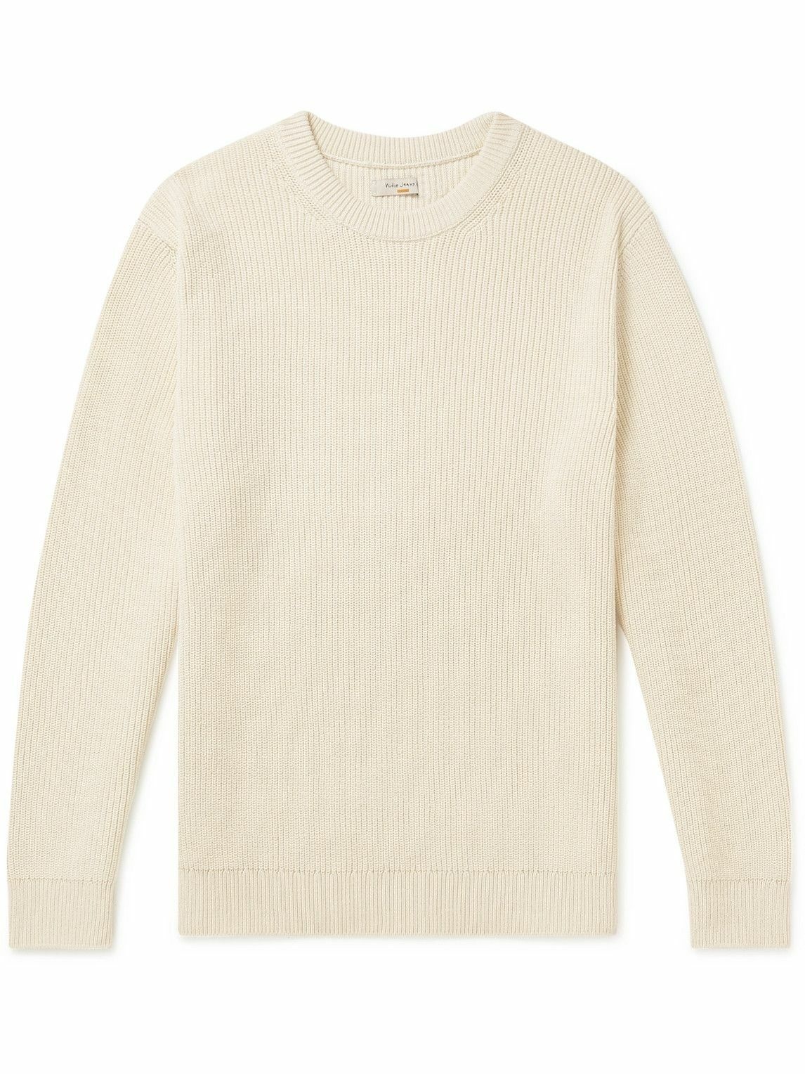 Nudie Jeans - August Ribbed Cotton Sweater - Neutrals Nudie Jeans Co