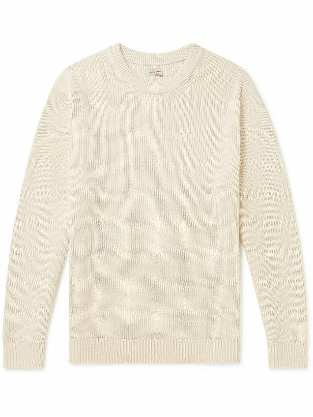 Photo: Nudie Jeans - August Ribbed Cotton Sweater - Neutrals