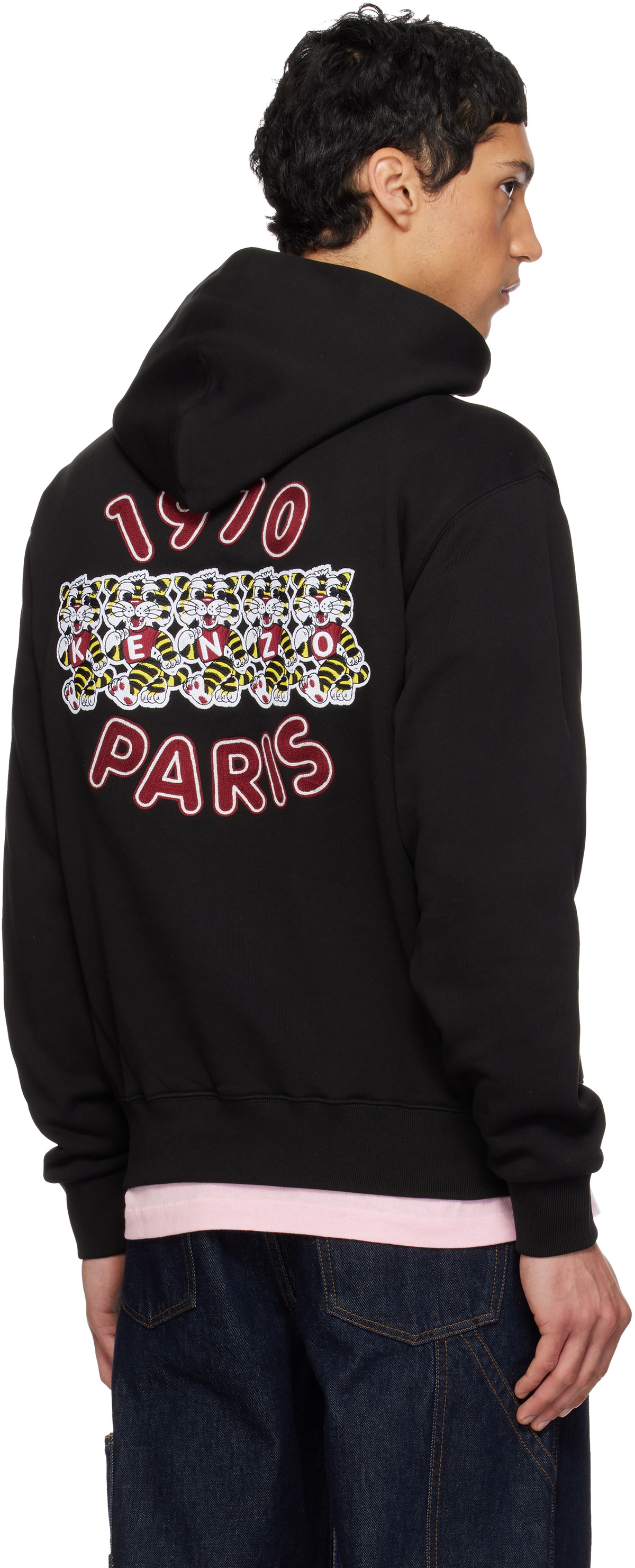 Kenzo Black Kenzo Paris 'KENZO Wild Tiger' Embroidered Hoodie