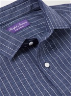 Ralph Lauren Purple label - Striped Slub Linen and Cotton-Blend Shirt - Blue
