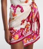 Poupette St Barth Manon printed satin minidress