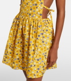 Miu Miu Floral open-back cotton poplin minidress